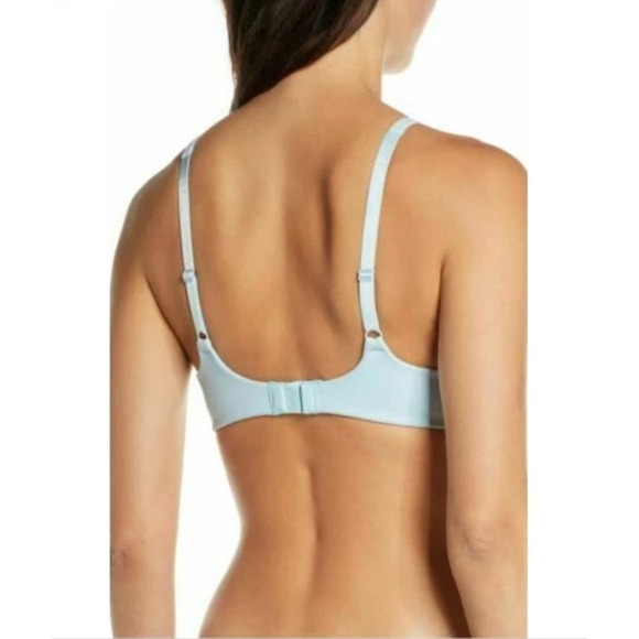 Wacoal How Perfect Wire Free T-Shirt Bra 852189 Light Blue 34D NWOT Soft Stretch - Picture 3 of 8
